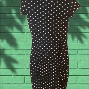 Elegant Black and white Polka Dot Dress